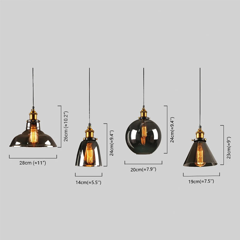 Industrial Pendant Light Geometric Size