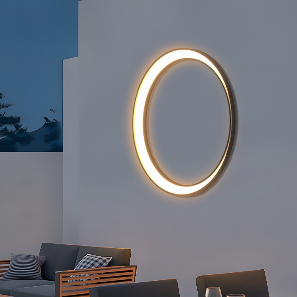 Art Deco Outdoor Wall Lamp Round Courtyard-2