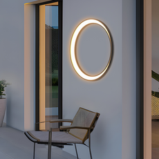 Art Deco Outdoor Wall Lamp Round Courtyard