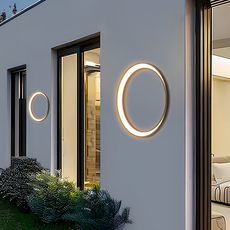 Art Deco Outdoor Wall Lamp Round Garden
