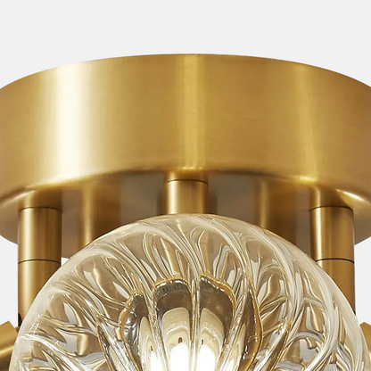 Modern Gold Ceiling Light Metal Glass Dining Room