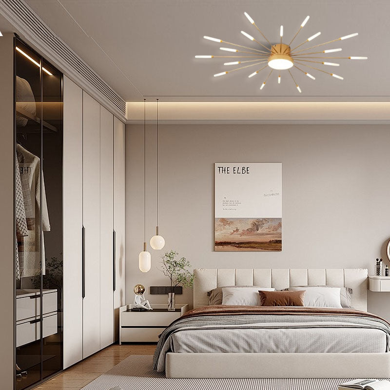 Minimalist Metal Acrylic Gold/Black Ceiling Light Bedroom