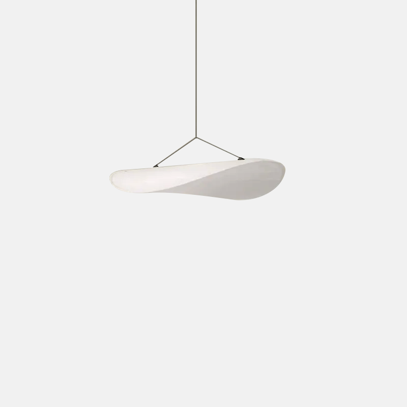 Art Deco White Pendant Light Curved