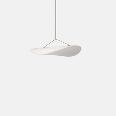 Art Deco White Pendant Light Curved
