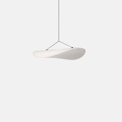 Art Deco White Pendant Light Living Room Metal Curved
