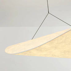 Art Deco White Pendant Light Curved Detail-2