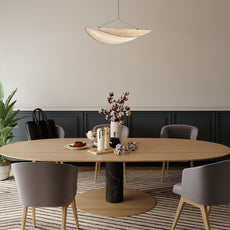 Art Deco White Pendant Light Curved Dining Room-2