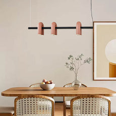 Minimalist Gray Pendnat Light Metal Acrylic U-Shaped Kitchen