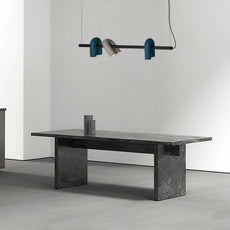 Minimalist Gray Pendnat Light Metal Acrylic U-Shaped Kitchen