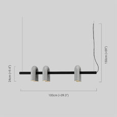 Minimalist Gray Pendnat Light Metal Acrylic U-Shaped Kitchen