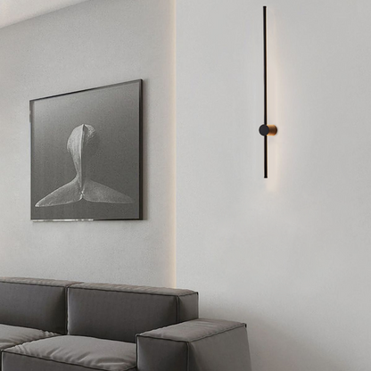 Minimalist Black Wall Lamp Metal Acrylic Linear Living Room