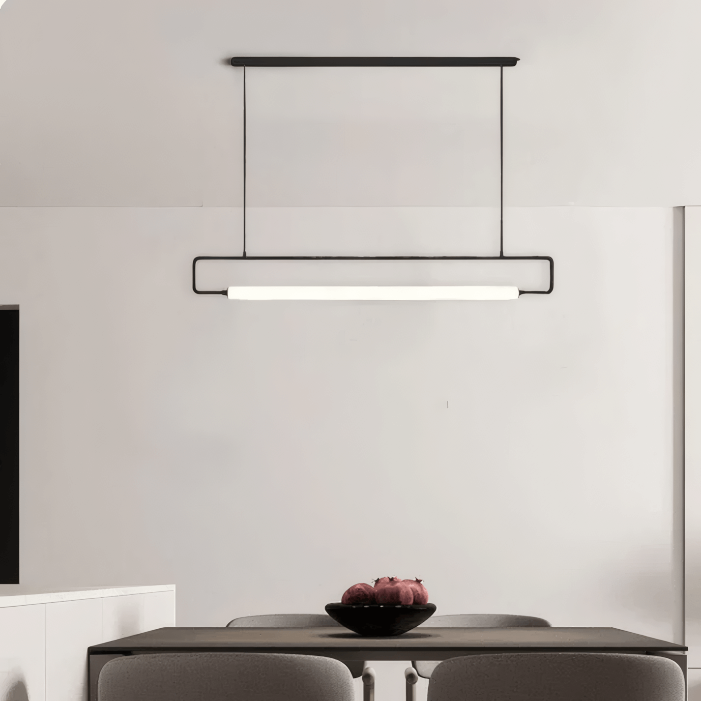 Minimalist Pendant Light Metal Acrylic Rectangular Kitchen