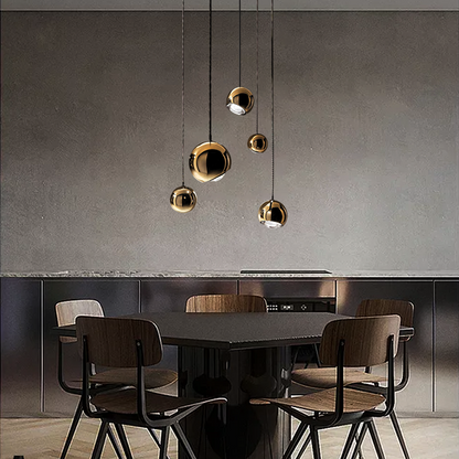 Modern Gold/Silver Pendant Light Metal Acrylic Children's Room