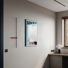 Minimalist Black Red Wall Lamp Linear Bedroom