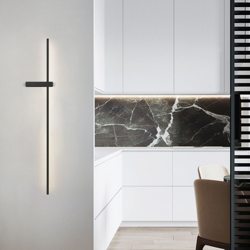 Minimalist Black Wall Lamp Linear Living Room