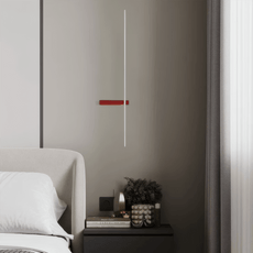 Minimalist White Red Wall Lamp Linear Bedroom