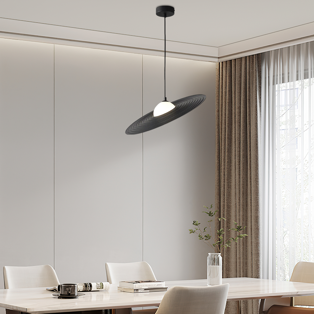 Modern Black/White Pendant Light Metal Suacer Living Room