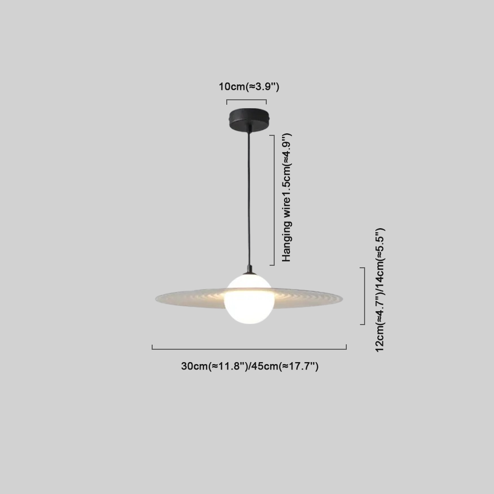 Modern Black/White Pendant Light Metal Suacer Living Room