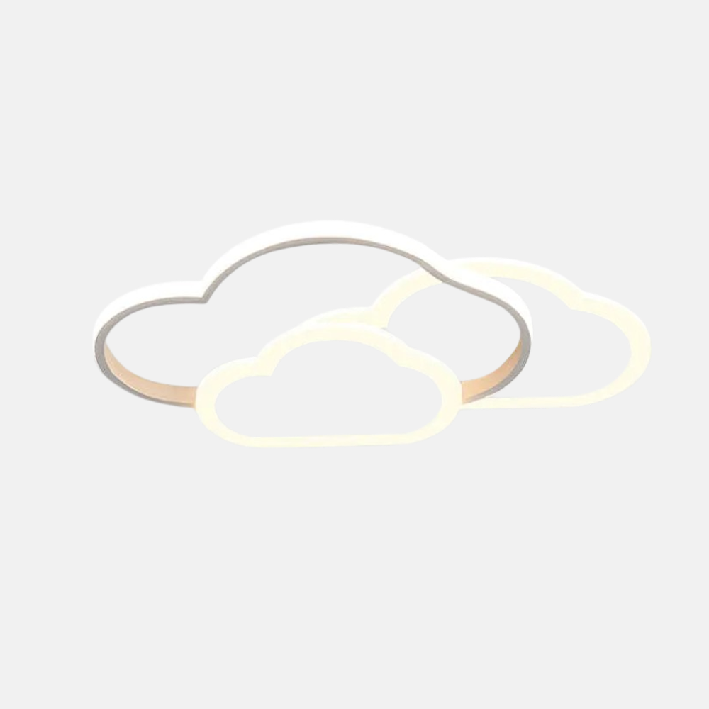 Modern White Ceiling Light Acrylic Metal Cloudy Children's Room