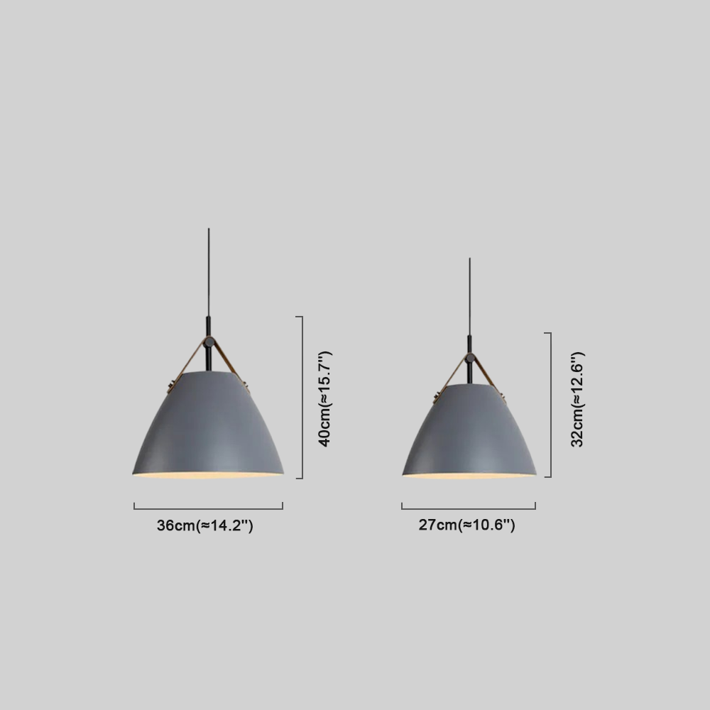 Modern Black Pendant Light Metal Hooded Dining Room