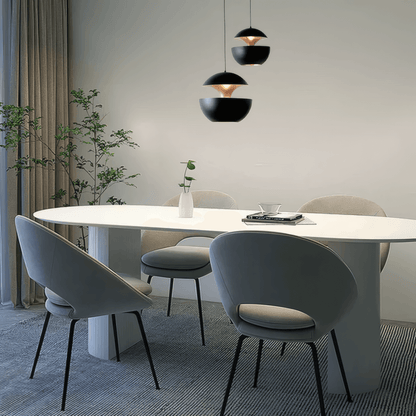 Modern White/Black Pendant Light Metal Globular Kitchen Island