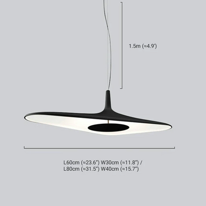 Modern  White/Black Pendant Light Resin Metal Hooded Living Room