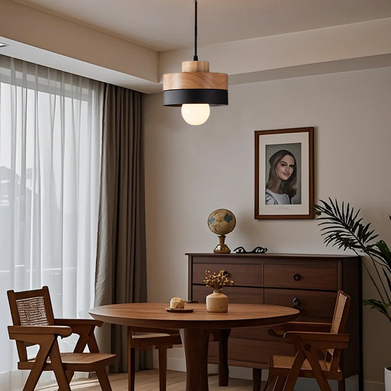 Modern Black Pendant Light Round Dining Room