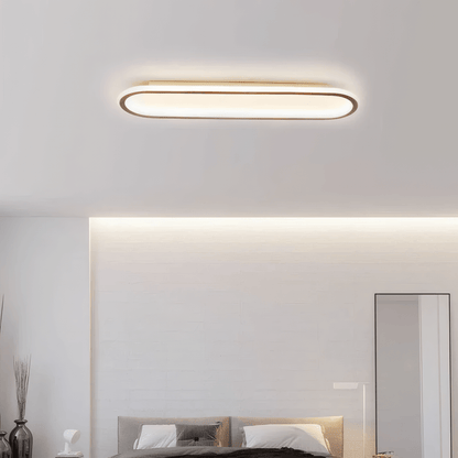 Contemporary Metal Elliptical Black/Gold Ceiling Light Bedroom