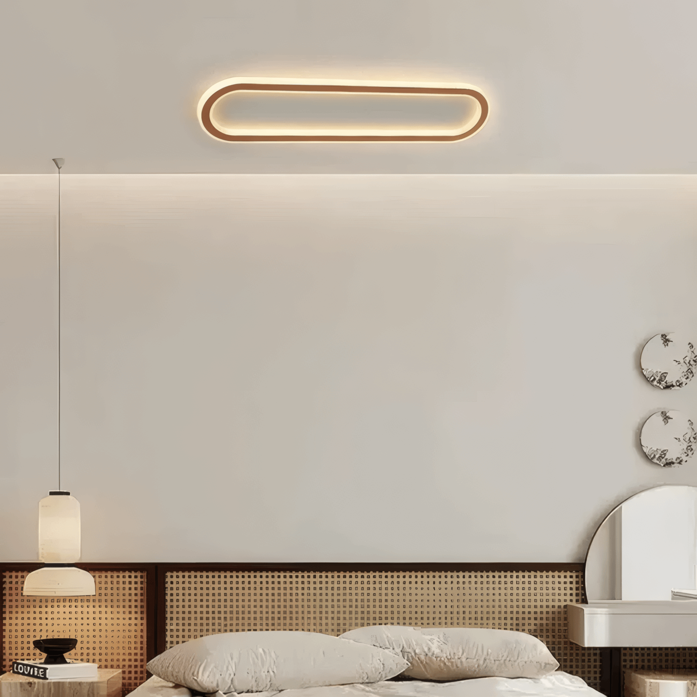 Contemporary Metal Elliptical Black/Gold Ceiling Light Bedroom