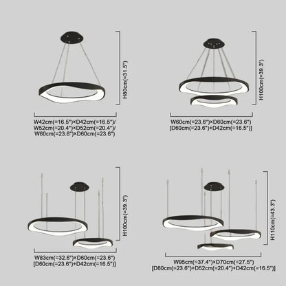 Modern Black/White Pendant Light Rond Dining Room