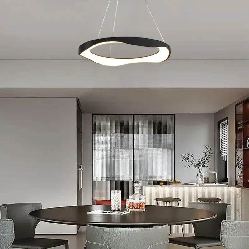 Modern Black/White Pendant Light Rond Dining Room