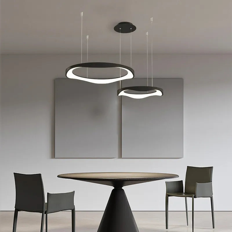 Modern Black/White Pendant Light Rond Dining Room