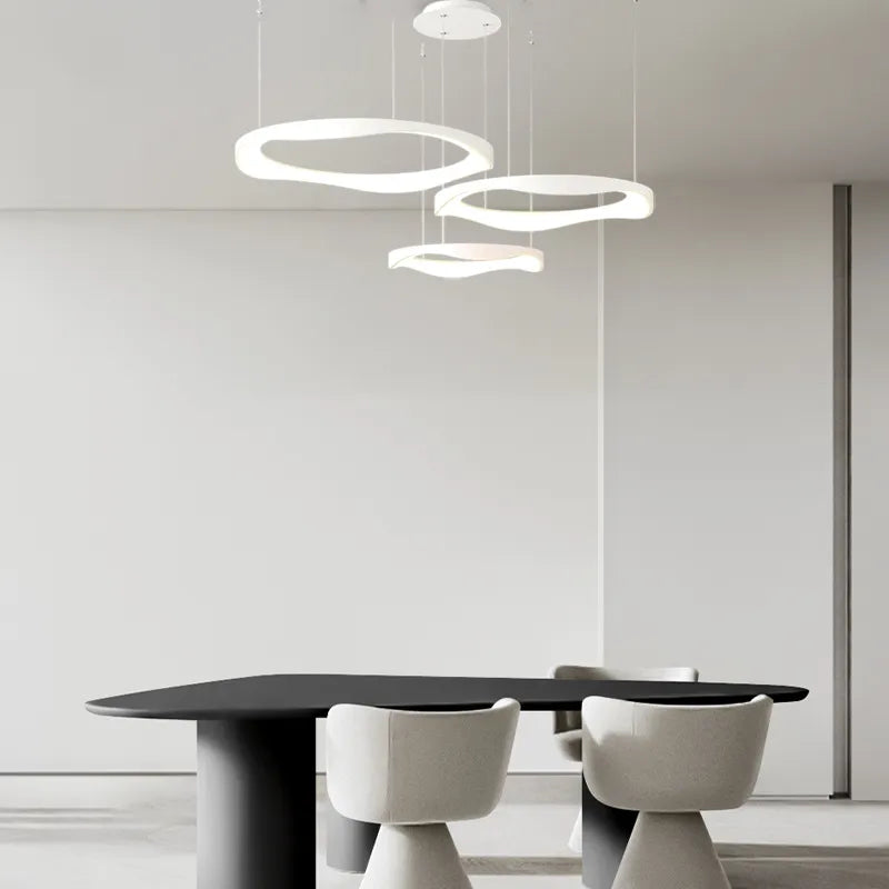 Modern Black/White Pendant Light Rond Dining Room