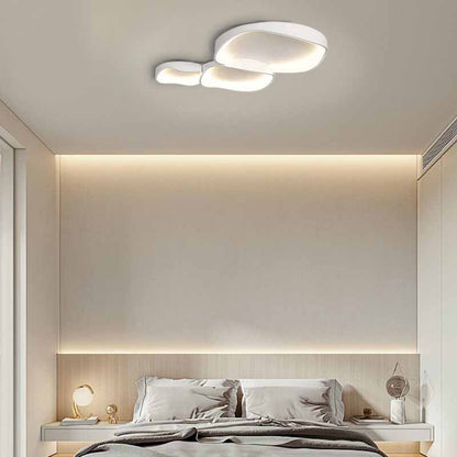 Modern White Flush Mount Ceiling Light Wave Living Room