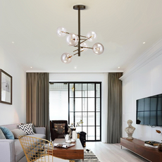 Modern Black Chandelier Living Room 6 Head