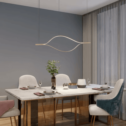 Modern Gold Pendant Light Metal Linear Living Room