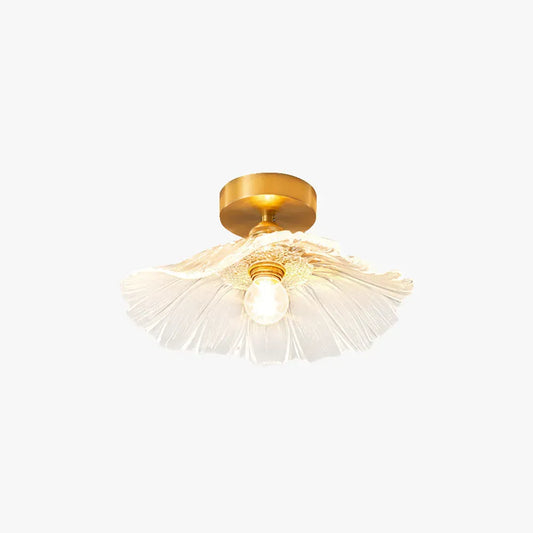 Retro Clear/Green Ceiling Light Metal Glass Hooded Dining Room