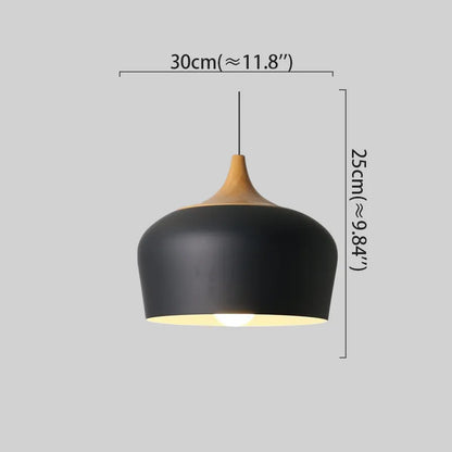 Modern Black/White Pendant Light Metal Wood Bubble Kitchen