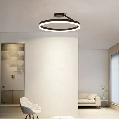 Modern Circle Flush Mount Black/White Ceiling Light Bedroom