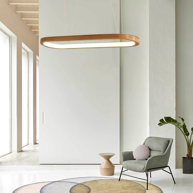 Minimalist Wooden  Pendant Light Acrylic Dining Room