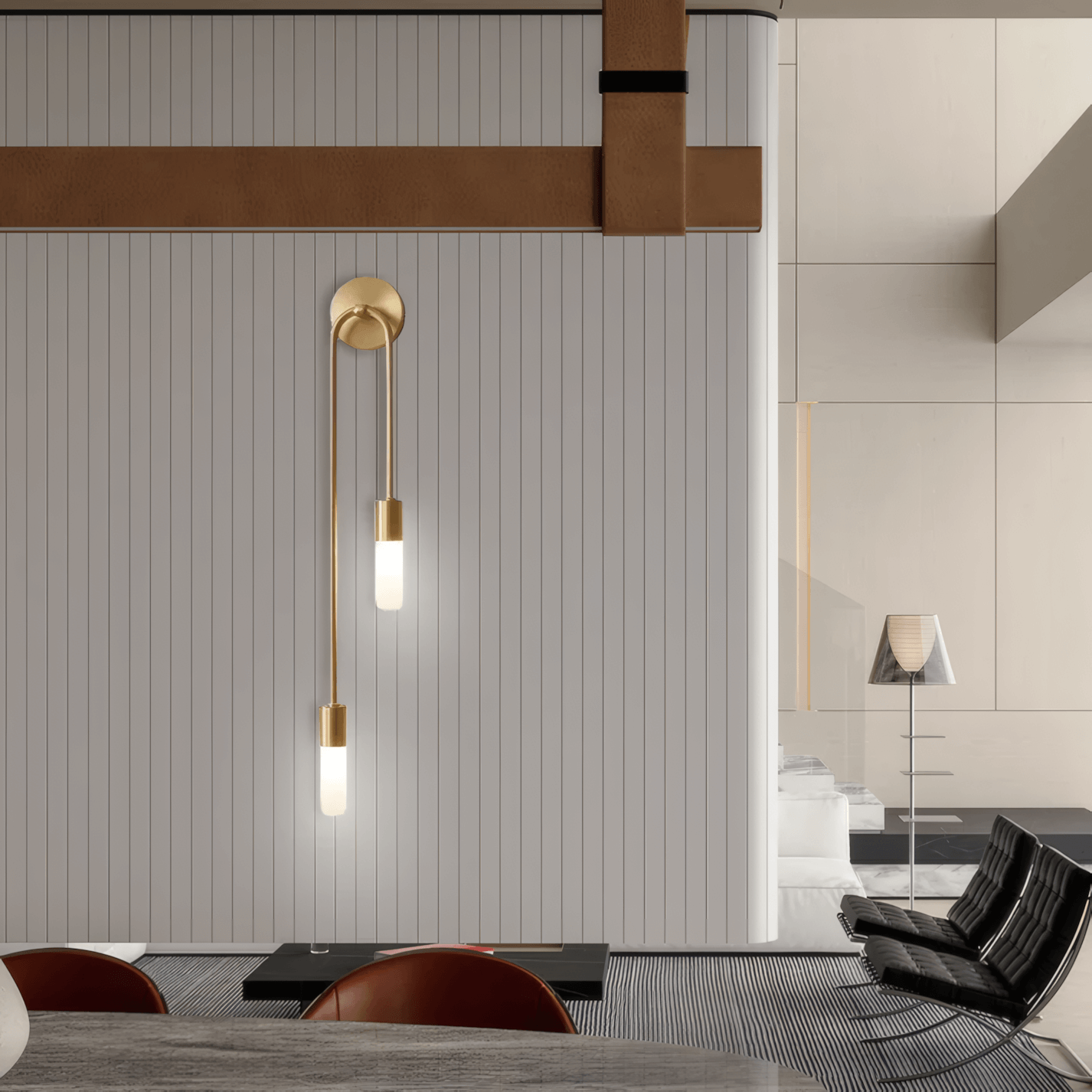 Modern Gold Wall Light Metal Linear Bedroom