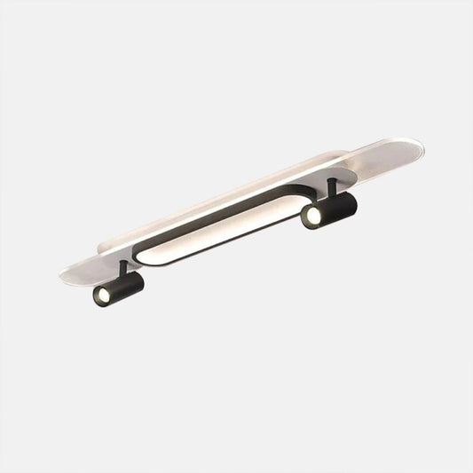 Modern Black Ceiling Light Metal Acrylic Cylindrical Living Room