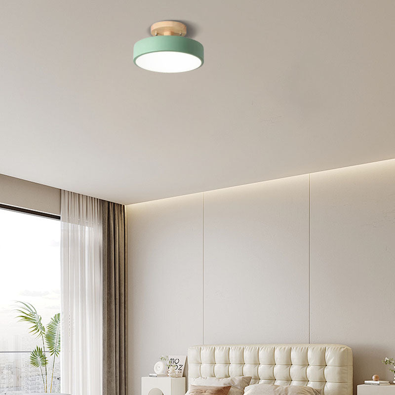 Modern White/Pink/Green Ceiling Light Wood Acrylic Bedroom