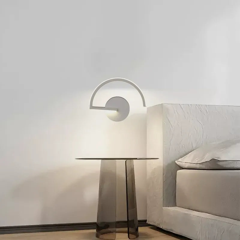 Modern Black/White Wall Lamp Metal Frisbee Bedroom