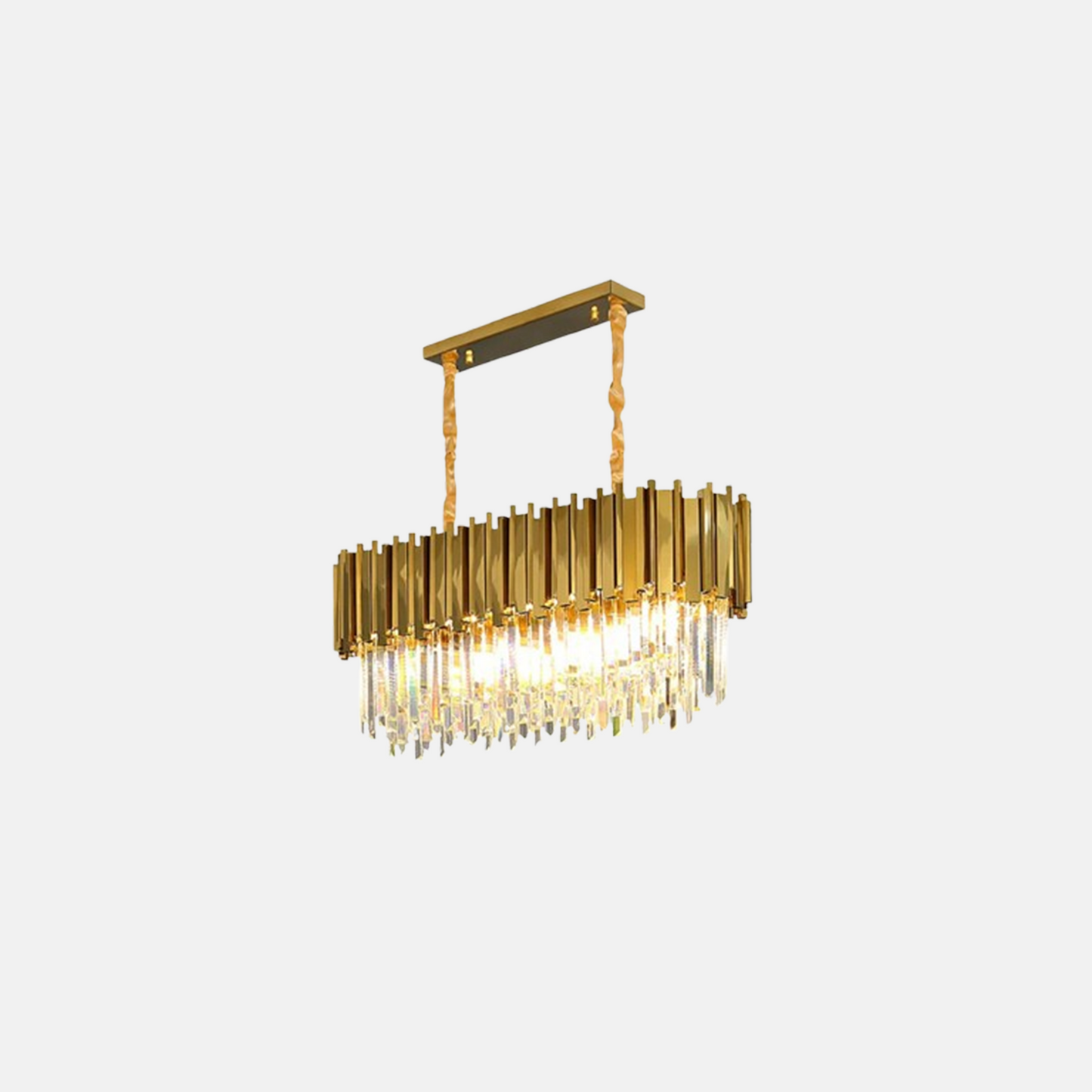 Modern Gold Pendant Light Metal Elliptical Kitchen Island