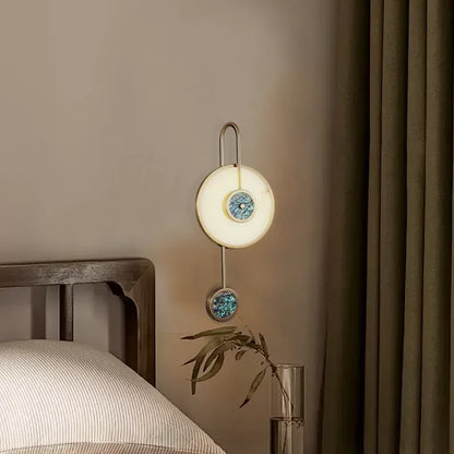 Modern Gold Wall Lamp Acrylic Metal Round Bedroom