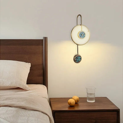 Modern Gold Wall Lamp Acrylic Metal Round Bedroom