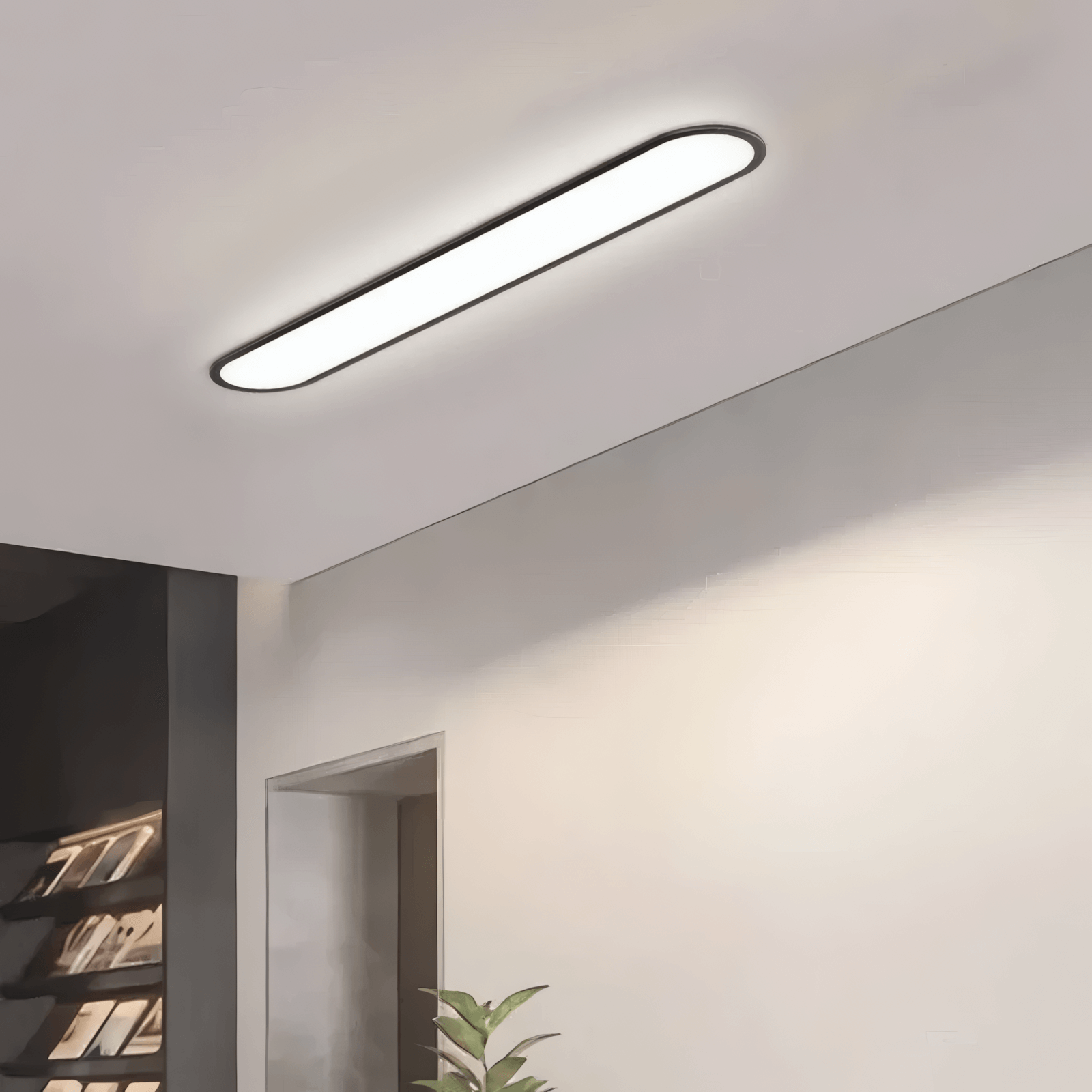 Minimalist Black Oval -shaped Ceiling Light Hallway