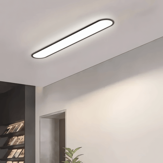 Minimalist Black Oval -shaped Ceiling Light Hallway