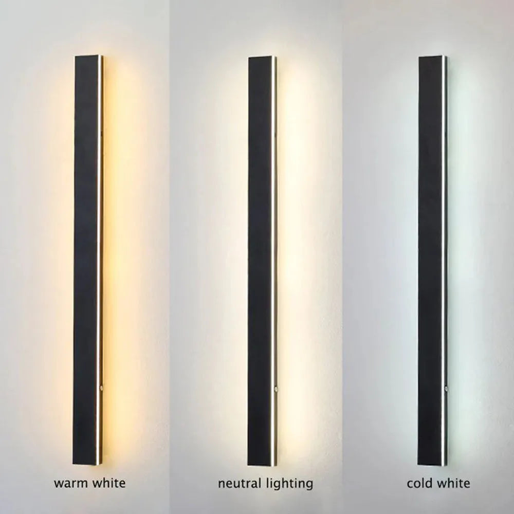 Minimalist Linear Black Outdoor Wall Lamp Light Temperature-2